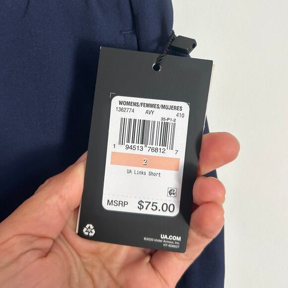 UNDER ARMOUR Navy Blue UA Storm LINKS 9” GOLF SHORTS Womens Size 2 NEW - Picture 3 of 7